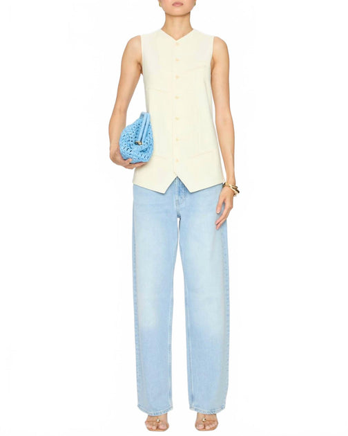 Tibi Tropical Wool Easy Vest Ivory US 0 2