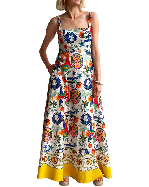 amina glam maxi dress AMINA GLAM Linen-blend Maxi Dress