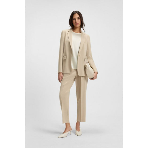 Boss Regular-fit Jersey Top Stretch-silk Front Beige Small 3