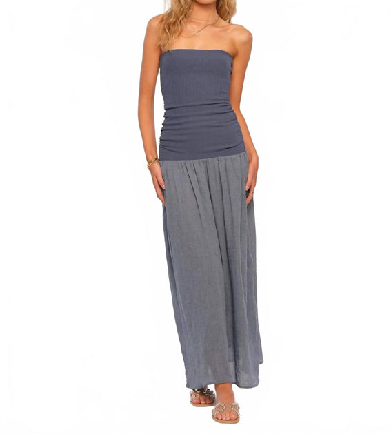 Heartloom Venus Trägerloses Maxikleid Grau Large 2
