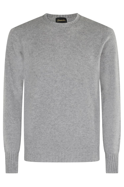 Drumohr Tubular Knit Cashmere Sweater Grey EU 48 2