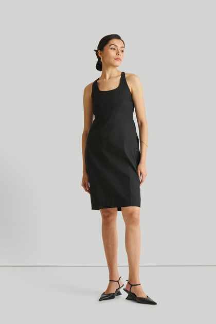 Reistor Fitted Knee Length Dress Black XS 2