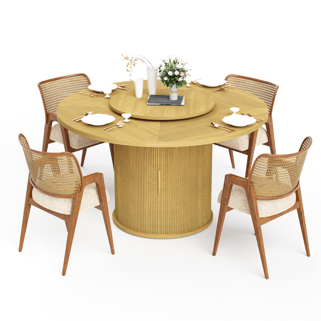 Streamdale Furniture 55" Round Dining Table Natural 2
