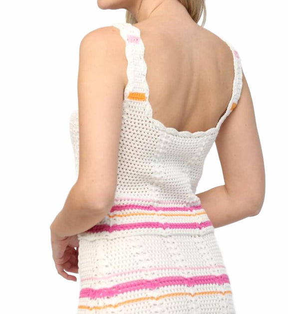 FATE Crochet Tank Sweater White Large 4