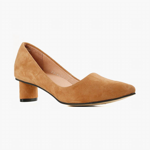 ALL BLACK Oval Kitten Pump Brown 36 2