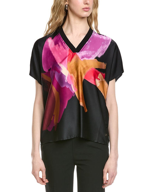Joseph Ribkoff Short Sleeve Top Black Large 2