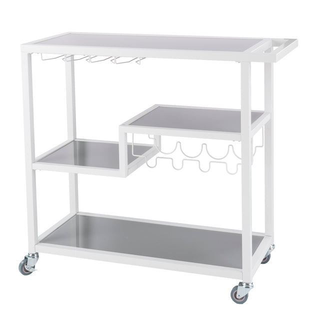 SEI Zephs Bar Cart White 3