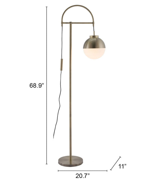 Hivvago Waterloo Arc Floor Lamp White & Bronze 4