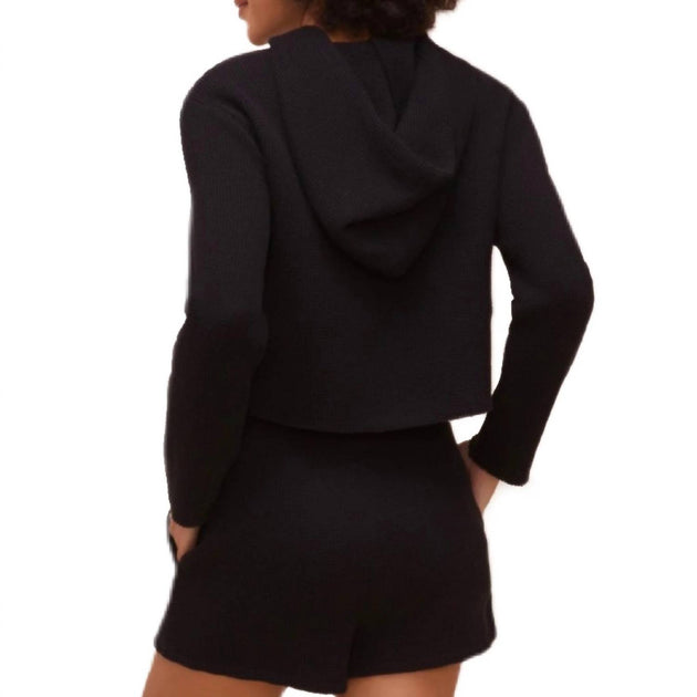 ASTR Hold Me Drawstring Hoodie Black Small 3