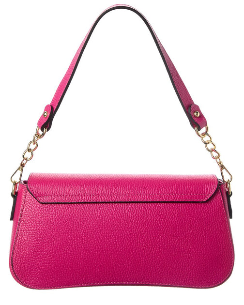 Italian Leather Top Handle Bag Pink Medium 3