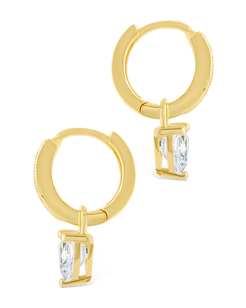 Sterling Forever Eugenia Heart Cut CZ Dangle Micro Hoops Silver 4