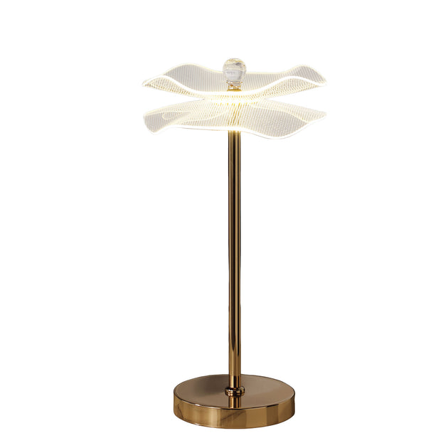 Hivvago 18" Gold Bedside LED Lamp Clear Acrylic 4