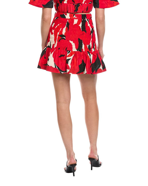 AMUR Penelope Silk-Blend Mini Skirt Red US 8 3