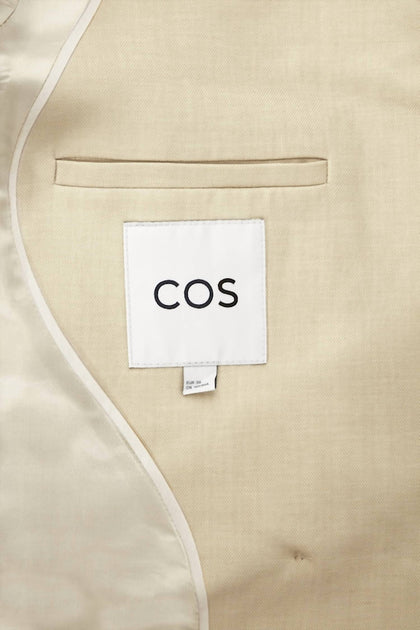 COS Double Breasted Cropped Blazer Beige US 10 4