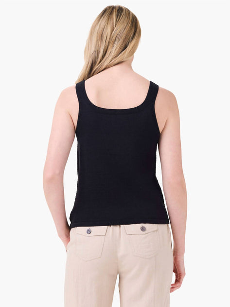 Nic + Zoe Mesh Stitch Tank Black Medium 4