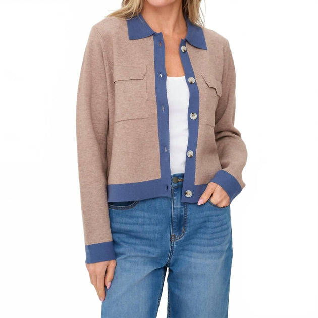 SIX/FIFTY Fallon Cardigan Beige Small 4