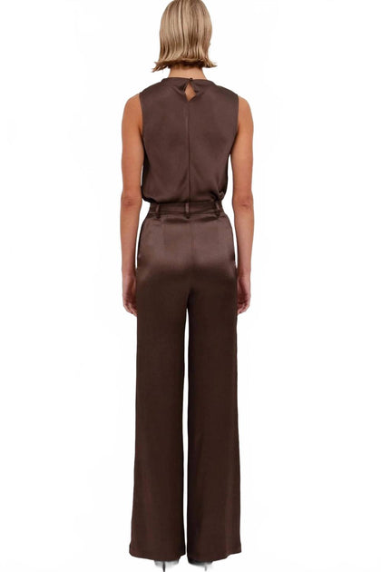 NONCHALANTLABEL Pauline Straight Leg Pant Brown Medium 4