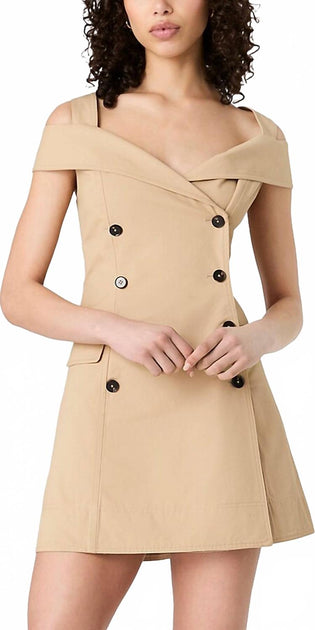 French Connection Light Weight Trench Mini Dress Beige US 6 2