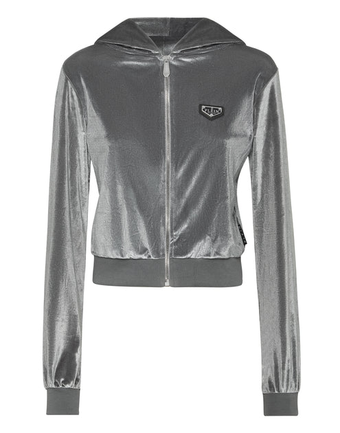 Philipp Plein Chenille Hoodie Sweatjacket Strass Skull Black XS 2