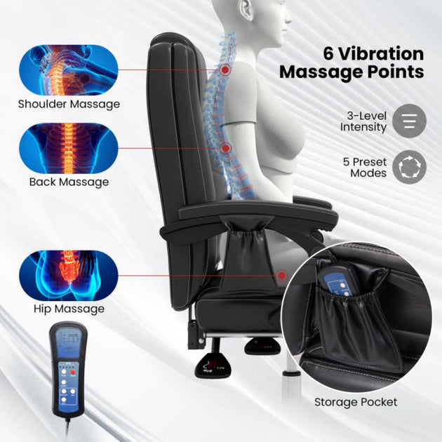 vibrating office massage chair Executive Recline Padded Swivel Office Chair with Vibrating Massage Function main image 0