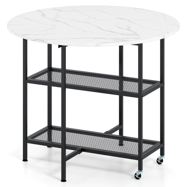 Hivvago Folding Round Dining Table White 3