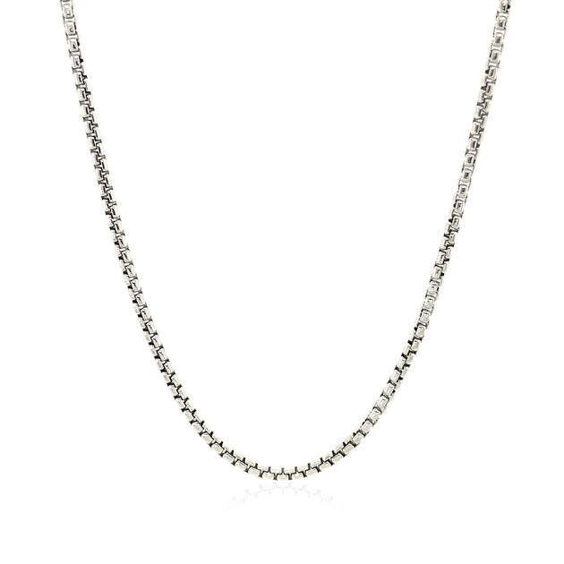FASHNZFAB Round Box Chain White Gold Silver 3