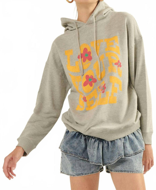 PROMESA Love Yourself Graphic Sweat à Capuche Gris Small 2