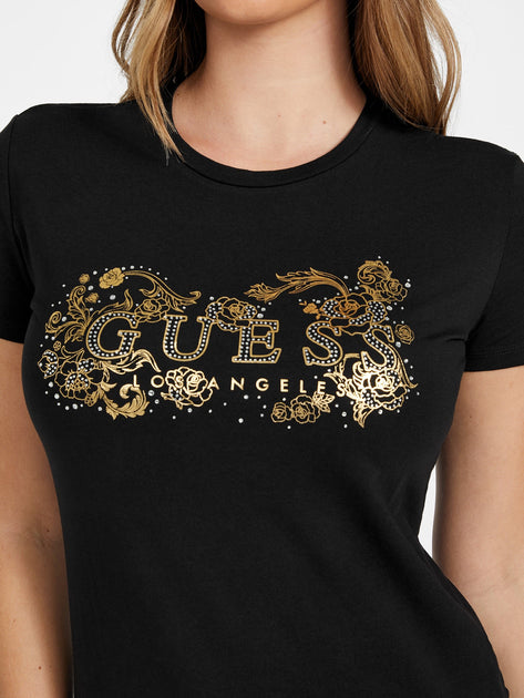 Guess Factory Eco Laurene Logo Tee White Large 4