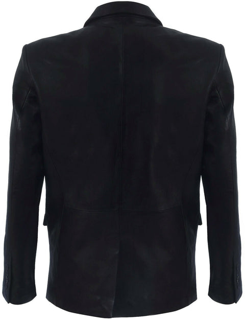 Infinity Mens Leather Blazer Black XLarge 4