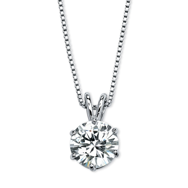 Palm 3 TCW Cubic Zirconia Pendant Necklace Silver 2