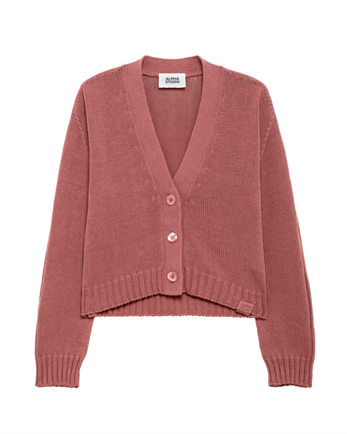 Alpha Studio Onion Integral Boxy Cardigan Pink EU 40 2