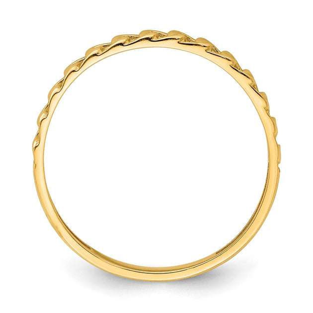 Diamond2Deal Link Design Ring Yellow Gold US 9 3