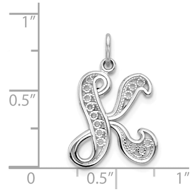 Diamond2Deal Initial K Pendant Silver 4