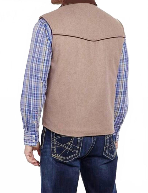 Cripple Creek Melton Microsuede Vest Beige Medium 3