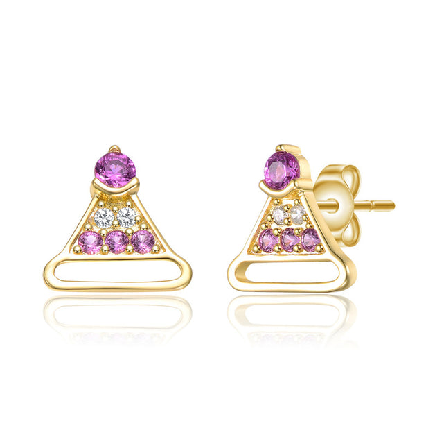Rachel Glauber Christmas Hat Stud Earrings Purple 2