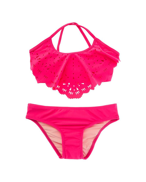 PQ Swim Laser Flutter Bikini Set Pink US 10 2