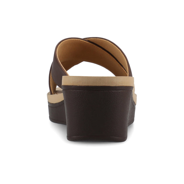 Journee Collection Biara Platform Wedge Sandals Brown US 10 4