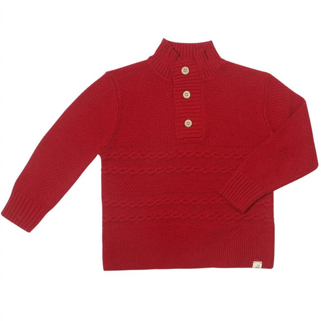 Me & Henry Cable Sweater Red Large 3