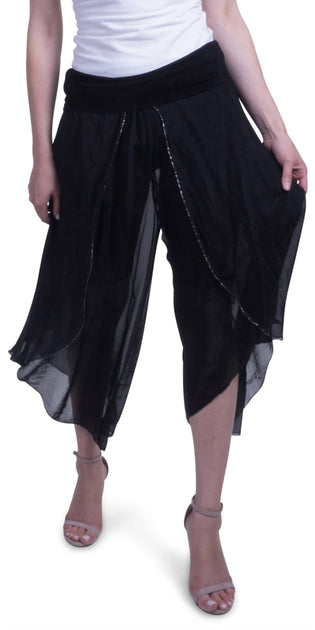 GIGI MODA Selena Wide Leg Silk Pants Black One Size 2
