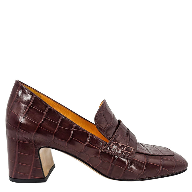 Madison Maison Croc Embossed Leather Loafer Gold 38.5 2