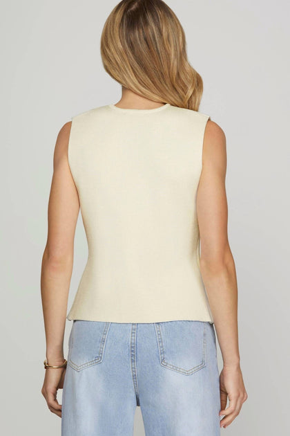 SHE + SKY Abbie Strickweste Beige Large 3