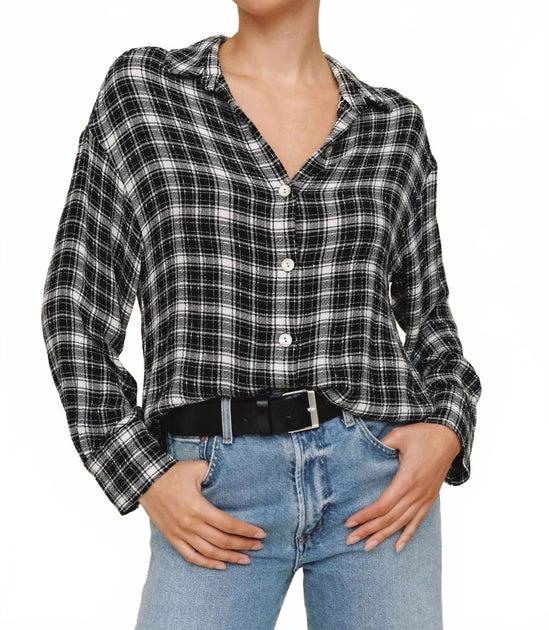 Bella Dahl Boyfriend Button Down Shirt Black XS 2