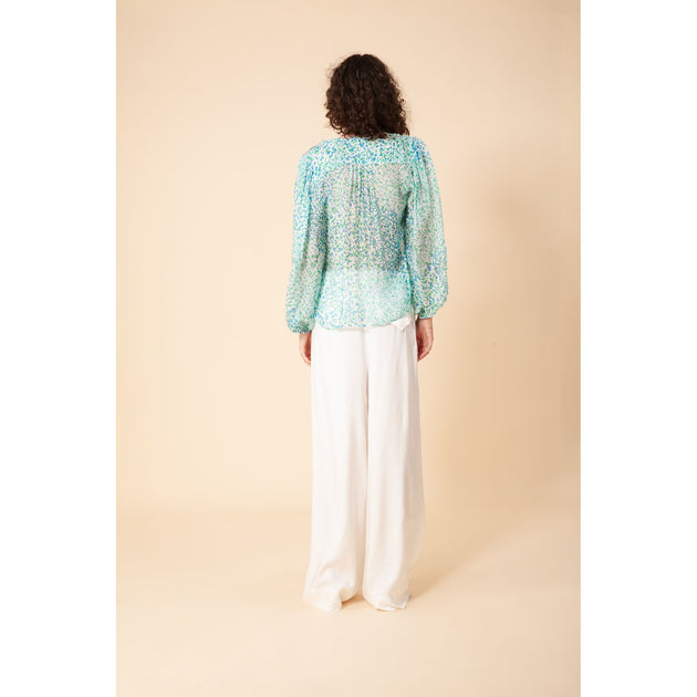 HALE BOB Catey Chiffon Top Blue Small 3