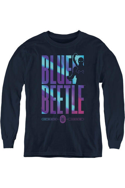 Gildan Blue Beetle Hero Host Youth Long Sleeve Sweatshirt Blue XLarge 2