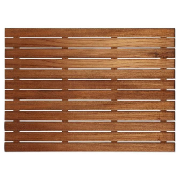 Hivvago Teak Shower Bath Mat Brown 25 inch 3