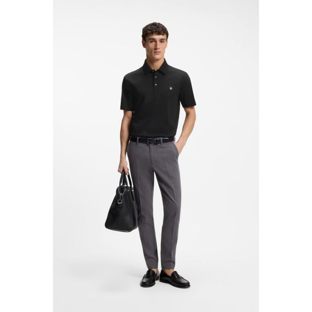 Boss Polo en Coton Mercerisé Noir Large 3