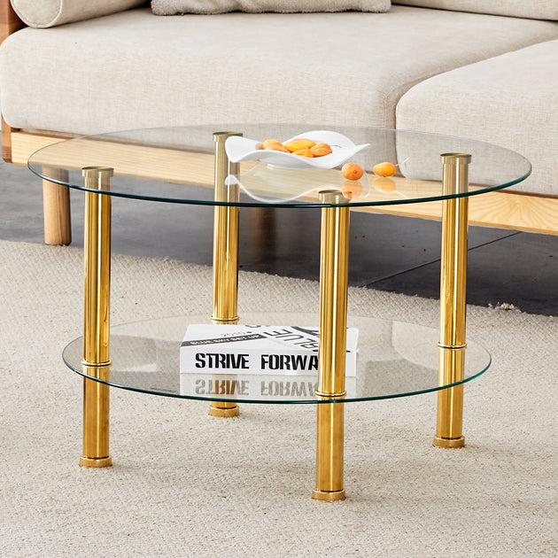 Streamdale Contemporary Glass Coffee Table Clear 2