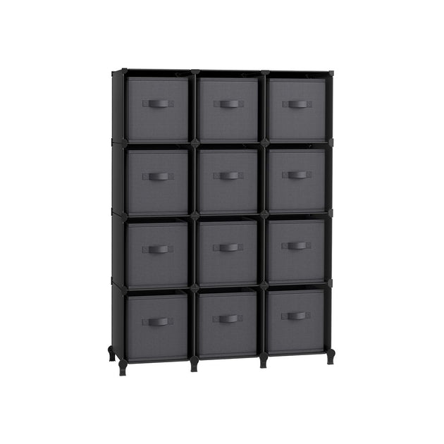 Hivvago 12-Cube Organizer Black Gray 3