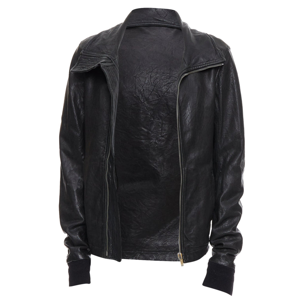 08AW Rick Owens olmar and mirta レザージャケット Rick Owens Lambskin Leather Olmar Mirta Zip Motorcycle Jacket