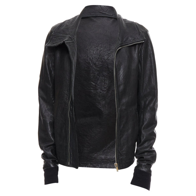 Rick Owens Lambskin Leather Olmar Mirta Zip Motorcycle Jacket